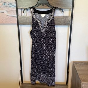 Magnolia Grace Stitch Fix black and white embroidered neckline dress size Medium